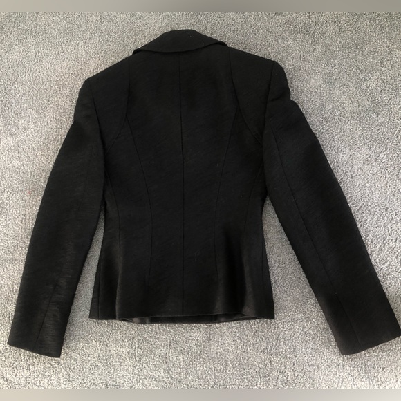 Hugo BOSS short jacket blazer double breasted lightweight wool Italy 2 long slvs - Picture 2 of 10